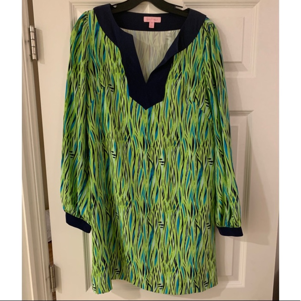 Lilly Pulitzer blue/green long sleeve dress